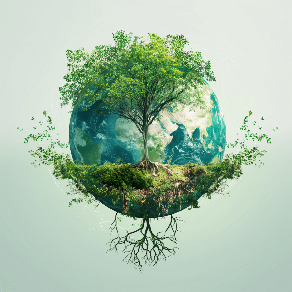 Illustration of a globe surrounded by sustainability data points representing VSME reporting standards